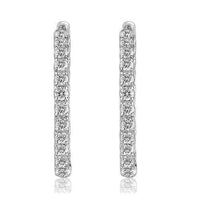 Thumbnail for 14K White Solid Gold Womens Diamond Hoop Earrings 7.50 Ctw