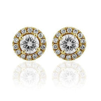 Thumbnail for 14K Yellow Solid Gold Womens Diamond Semi Mount Stud Earrings 0.88 Ctw