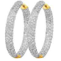 Thumbnail for 18K Solid Yellow Gold Womens Diamond Hoop Earrings 7.00 Ctw