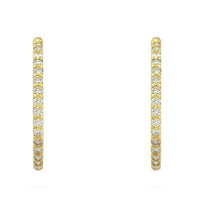 Thumbnail for Diamond Hoop Earrings in 14k Yellow Gold 2.50 Ctw