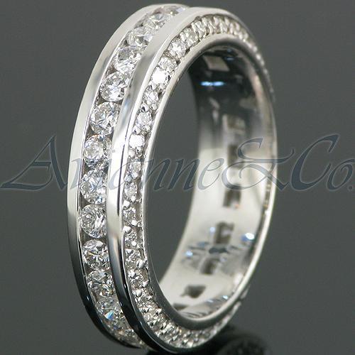 14K White Solid Gold Womens Diamond Eternity Ring Band 1.30 Ctw