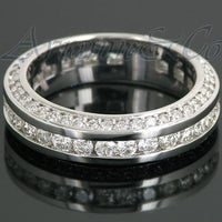 Thumbnail for 14K White Solid Gold Womens Diamond Eternity Ring Band 1.30 Ctw