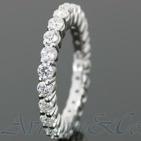 Thumbnail for 14K White Solid Gold Womens Diamond Eternity Ring Band 1.70 Ctw