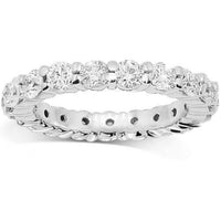 Thumbnail for 14K White Solid Gold Womens Diamond Eternity Ring Band 2.31 Ctw