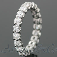 Thumbnail for 14K White Solid Gold Womens Diamond Eternity Ring Band 2.31 Ctw