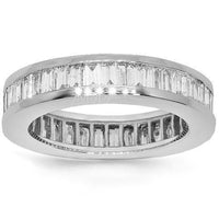 Thumbnail for 14K White Solid Gold Womens Diamond Eternity Ring Band 2.93 Ctw