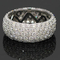 Thumbnail for 14K White Solid Gold Womens Diamond Eternity Ring Band 3.89 Ctw