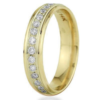 Thumbnail for 14K Yellow Solid Gold Mens Classic Diamond Eternity Ring Band 1.50 Ctw