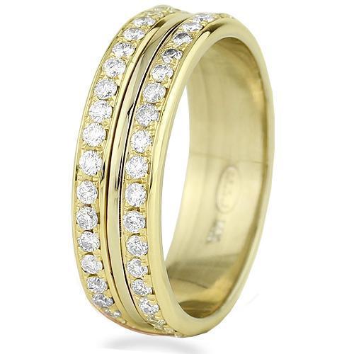 14K Yellow Solid Gold Mens Diamond Custom Designed Eternity Ring Band 1.25 Ctw