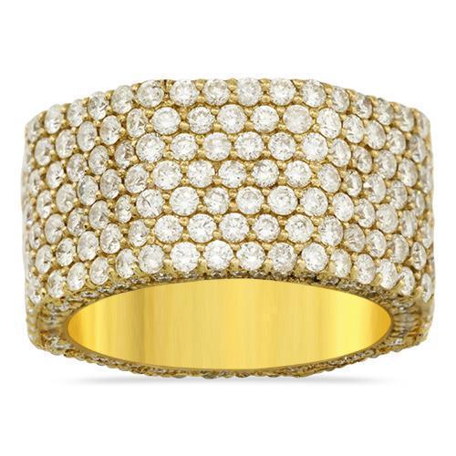 Diamond Pave Eternity Ring in 14k Yellow Gold 3.75 Ctw