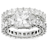 Thumbnail for Diamond Princess Cut  Eternity Ring Set in 18k White Gold 14.43 Ctw