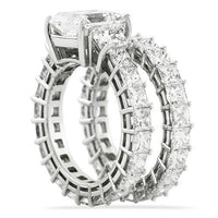 Thumbnail for Diamond Princess Cut  Eternity Ring Set in 18k White Gold 14.43 Ctw