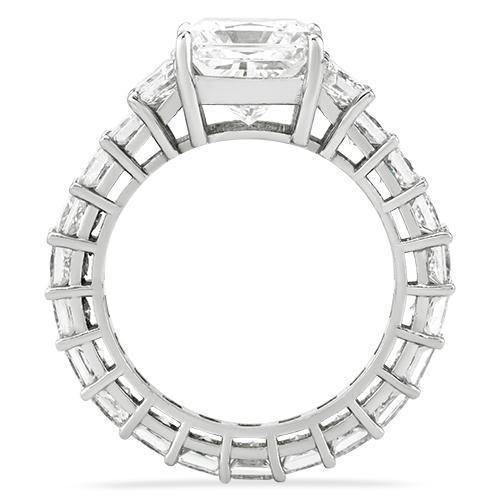 Diamond Princess Cut  Eternity Ring Set in 18k White Gold 14.43 Ctw