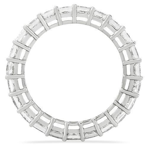 Diamond Princess Cut  Eternity Ring Set in 18k White Gold 14.43 Ctw