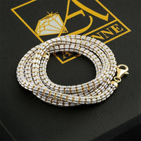 Thumbnail for 10K Two Tone Gold Six Bead Diamond Cut Link Chain 4 mm