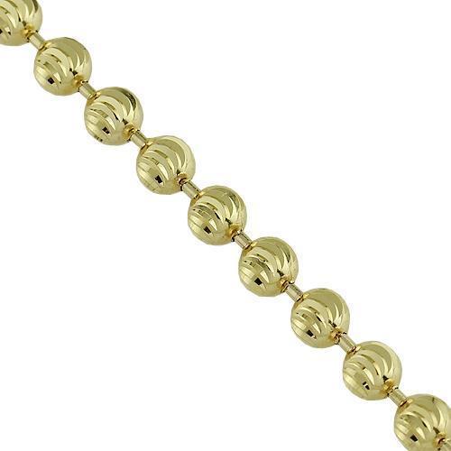 10K Yellow Gold Ball Bead Chain 4 mm