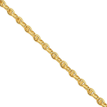 10K Yellow Gold Concave Anchor Link Chain 3 mm