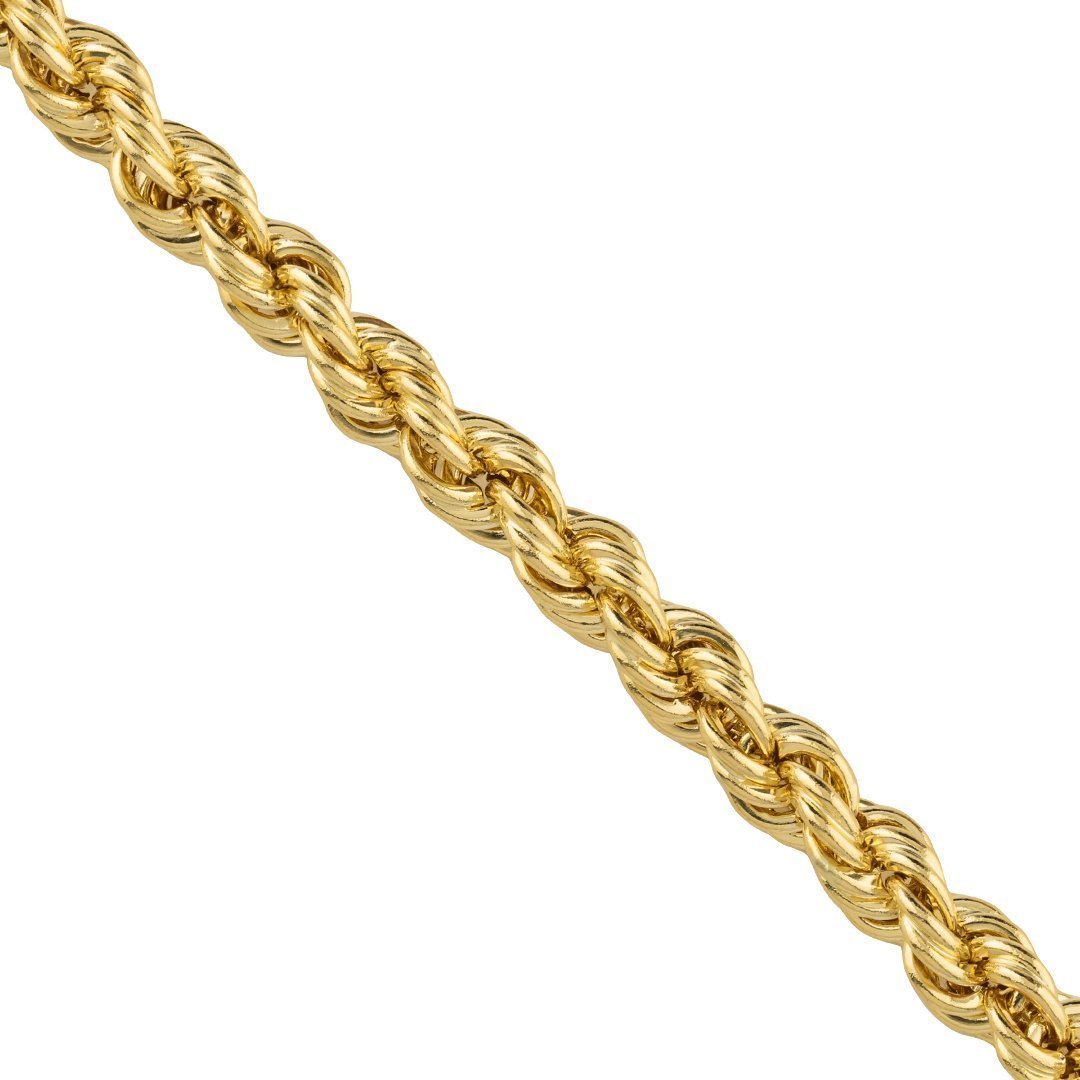 10k Yellow Gold Hollow Rope Chain 4 mm