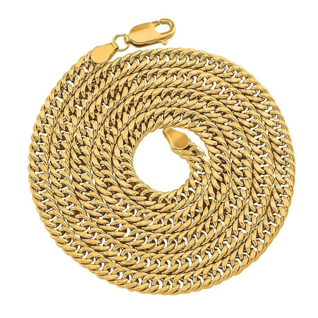 10K Yellow Hollow Gold Double Link Cuban Chain 5 mm
