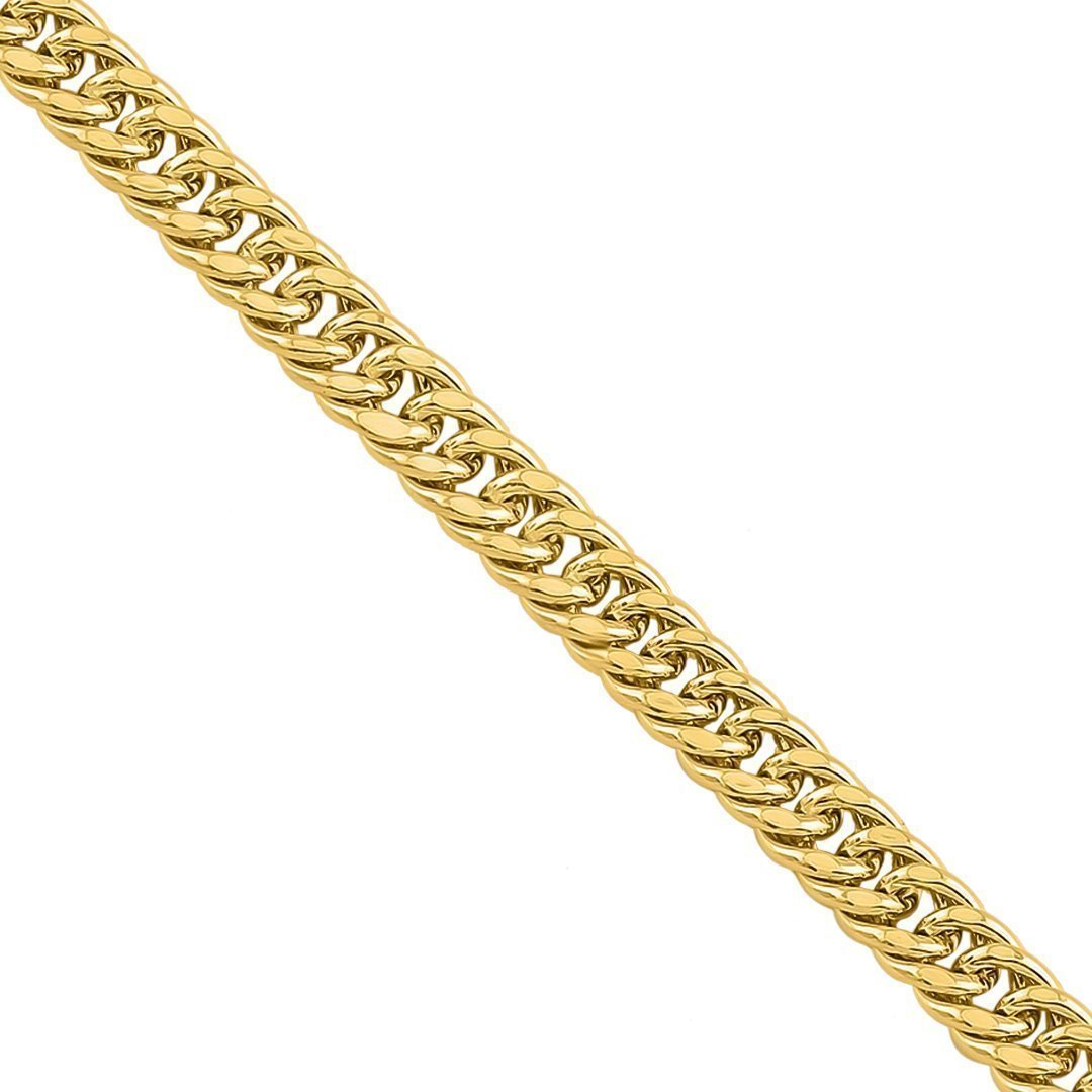 10K Yellow Hollow Gold Double Link Cuban Chain 5 mm