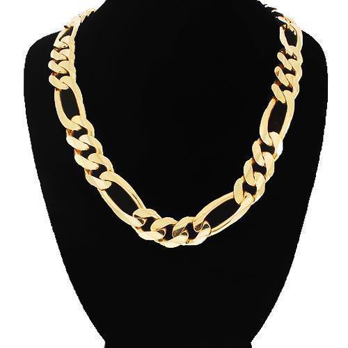 14K Solid Yellow Gold Fancy Chain 9 mm