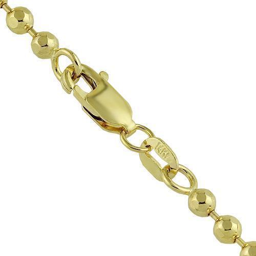 14K Yellow Gold Ball Bead Chain 3 mm