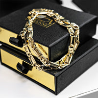 Thumbnail for 14K Yellow Gold Mens Handmade Tiger Eye Chain 8 mm