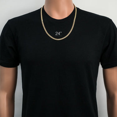 14k Yellow Hollow Gold Cuban Link Chain 5.5 mm