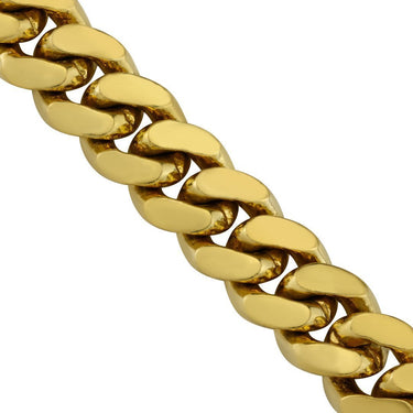 14K Yellow Solid Gold Mens Cuban Chain 10 mm