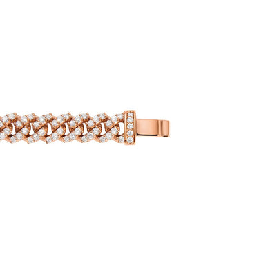14k Rose Gold Cuban Link Necklace 13.8 Ctw