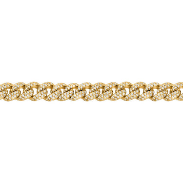DIAMOND  CUBAN NECKLACE IN 14K YELLOW GOLD 17.62 CTW