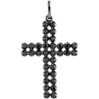 Thumbnail for 10K Black Rhodium Plated Mens Cross With Round Cut Black Diamonds 30.00 Ctw