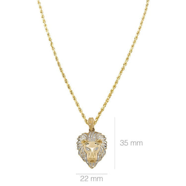 10k Yellow Gold Diamond Lion Pendant 0.35 Ctw