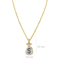 Thumbnail for Yellow 10k Yellow Gold Diamond Money Bag Pendant 0.35 Ctw
