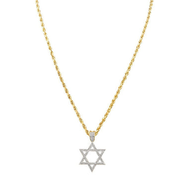 Yellow 10k Yellow Gold Diamond Star of David Pendant 0.48 Ctw