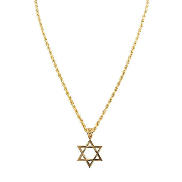 Yellow 10k Yellow Gold Diamond Star of David Pendant 0.48 Ctw