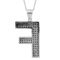Thumbnail for 14K Solid White Gold Mens Yellow Diamond Initial Letter Pendant 2.50 Ctw