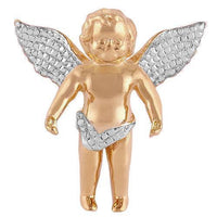 Thumbnail for Rose, White, Yellow 14K Solid Yellow Gold Angel Pendant