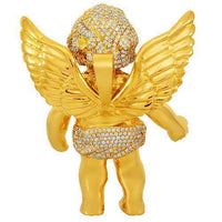 Thumbnail for 14K Solid Yellow Gold Custom Diamond Angel Pendant 7.50 Ctw