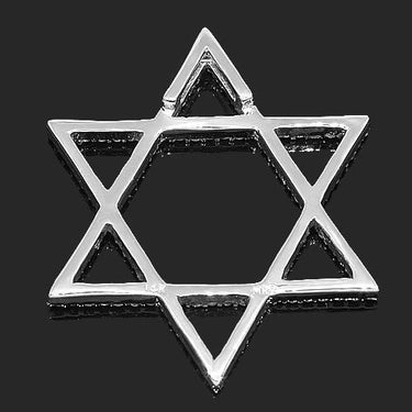 White 14K White Solid Gold Womens Diamond Star of David Pendant 0.50 Ctw