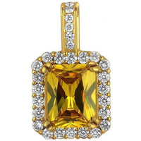 Thumbnail for 14K Yellow Solid Gold Diamond Citrine Pendant