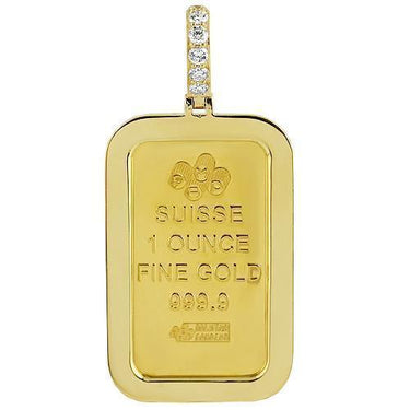 18K Yellow Solid Gold Mens Custom Made 1 Ounce Gold Diamond Pendant 7.00 Ctw