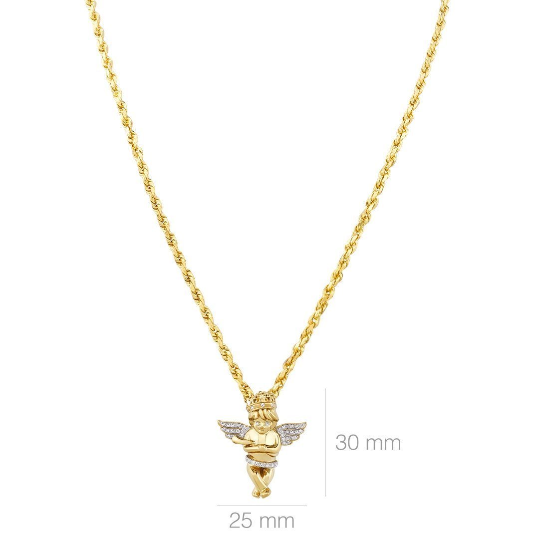 Yellow Diamond Angel Pendant in 10k Yellow Gold 0.29 Ctw