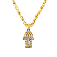 Thumbnail for Yellow Diamond Hamsa Pendant 14k Yellow Gold 0.75 Ctw