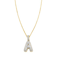 Thumbnail for yellow diamond letter A pendant
