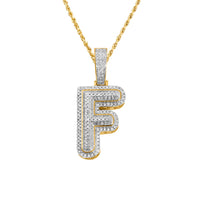 Thumbnail for yellow diamond letter f pendant