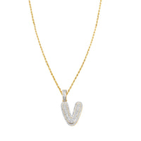 Thumbnail for yellow diamond letter v pendant