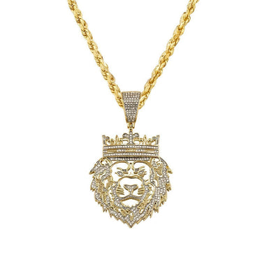 Yellow Diamond Lion Head Pendant 10k Yellow Gold 0.40 Ctw