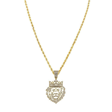 Yellow Diamond Lion Head Pendant 10k Yellow Gold 0.40 Ctw