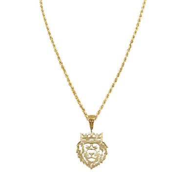 Yellow Diamond Lion Head Pendant 10k Yellow Gold 0.40 Ctw